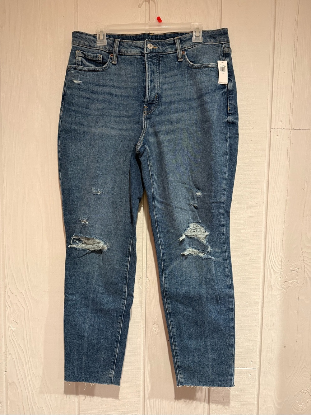 Old Navy Distressed High Rise Ankle Jeans - Blue Denim